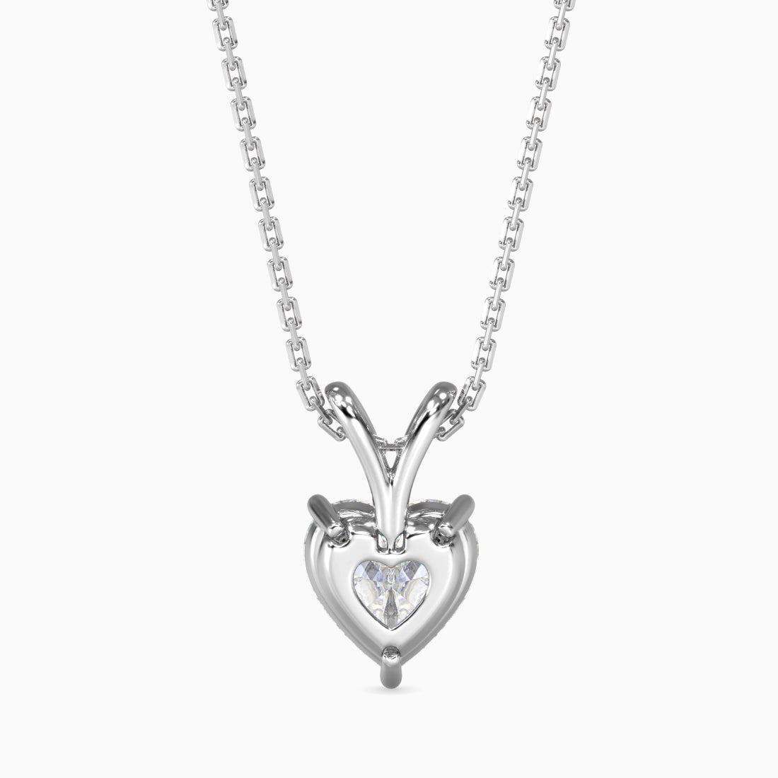 Solitaire Heart Lab-Grown Diamond Pendant without Chain