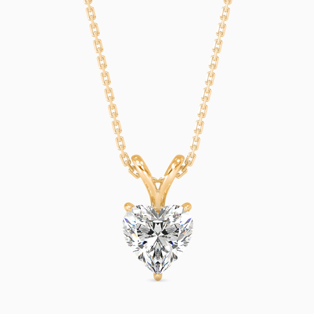 Solitaire Heart Lab-Grown Diamond Pendant without Chain