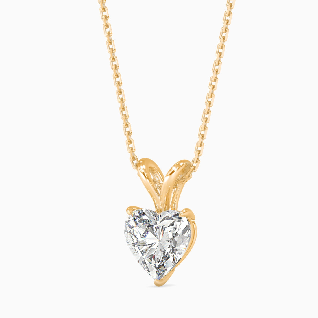 Solitaire Heart Lab-Grown Diamond Pendant without Chain