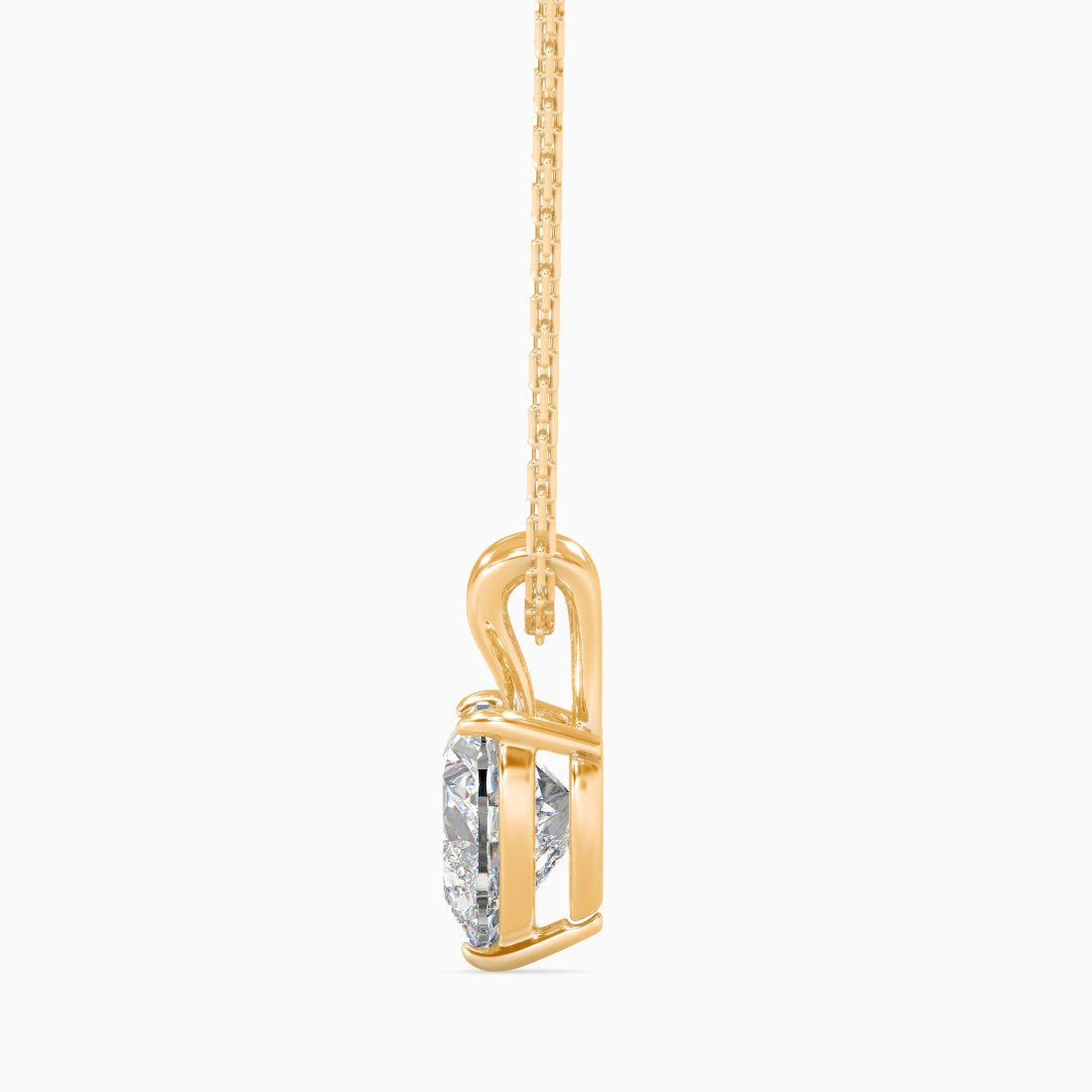 Solitaire Heart Lab-Grown Diamond Pendant without Chain