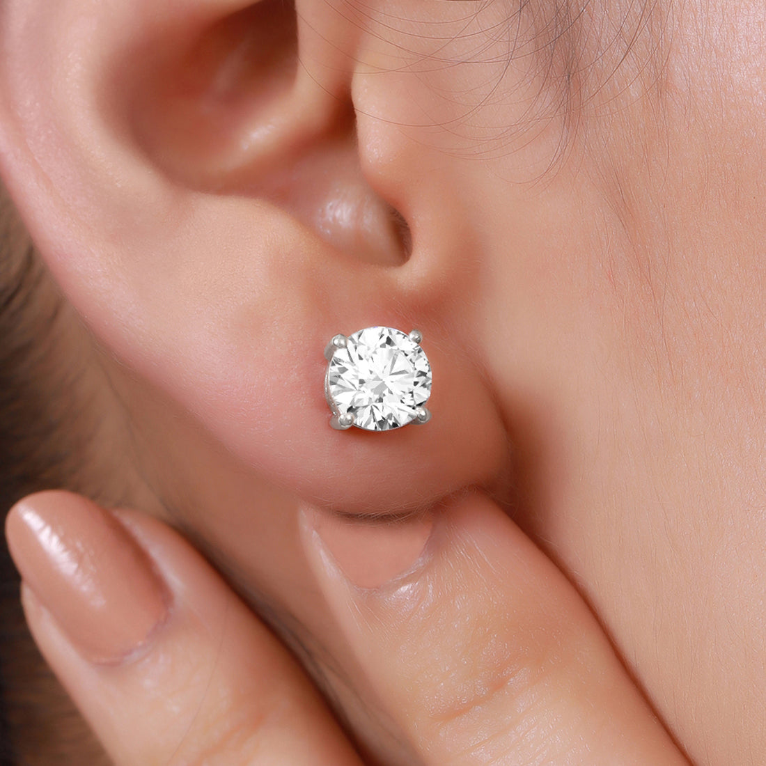 Nebula Round Stud 925 Silver Earrings