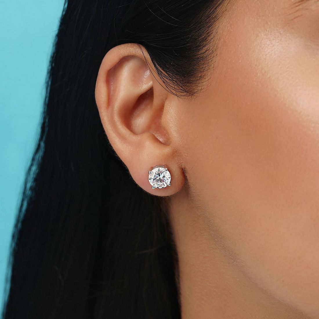 Nebula Round Stud 925 Silver Earrings