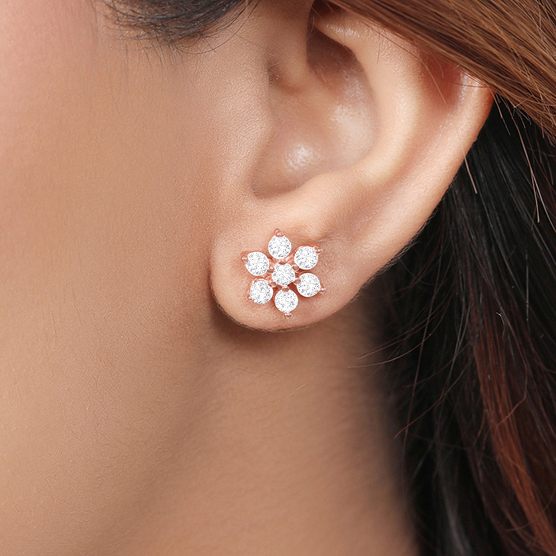 Studded Rose Gold Earrings