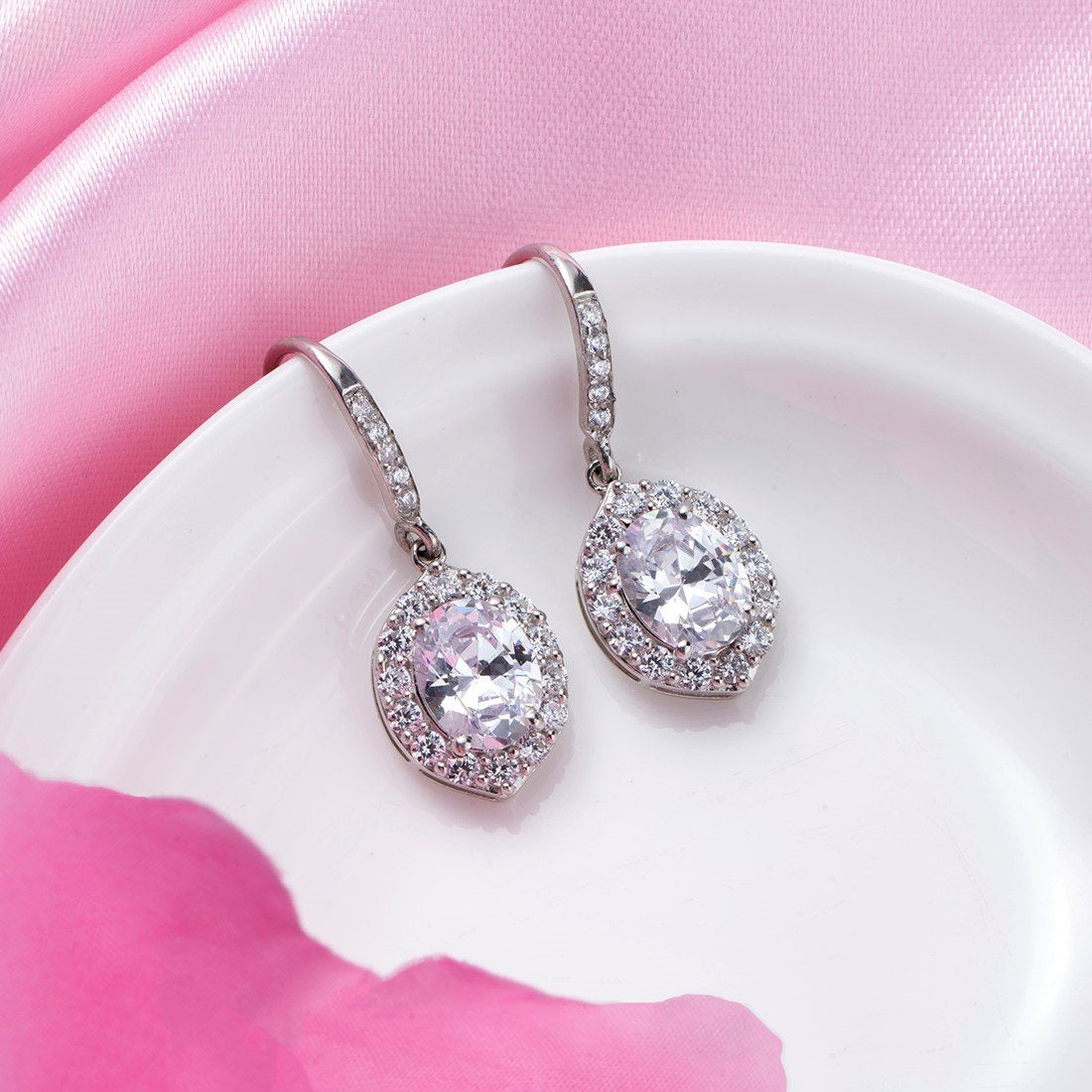 Elegance in Descent Rhodium-Plated 925 Sterling Silver Earrings