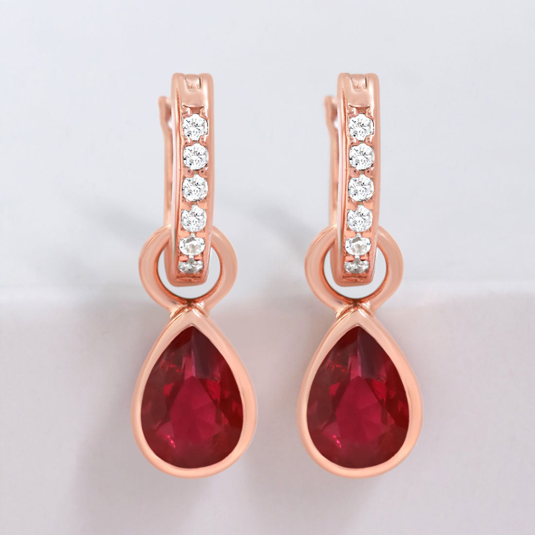 Pink Elegance Rose Gold Plated 925 Sterling Silver Earrings