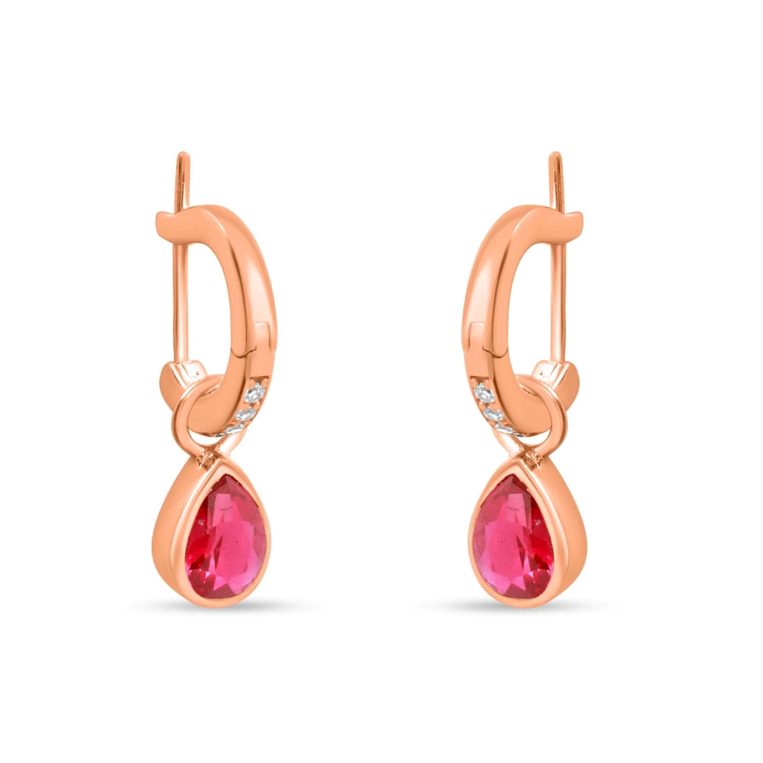 Pink Elegance Rose Gold Plated 925 Sterling Silver Earrings