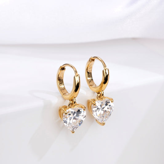 Heartfelt Radiance Gold Plated 925 Sterling Silver Earrings