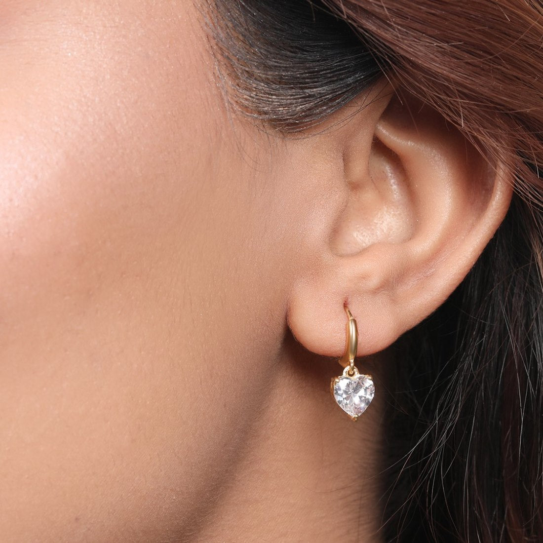 Heartfelt Radiance Gold Plated 925 Sterling Silver Earrings