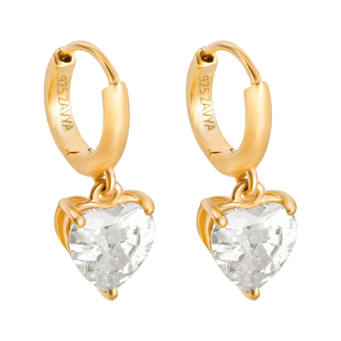 Heartfelt Radiance Gold Plated 925 Sterling Silver Earrings