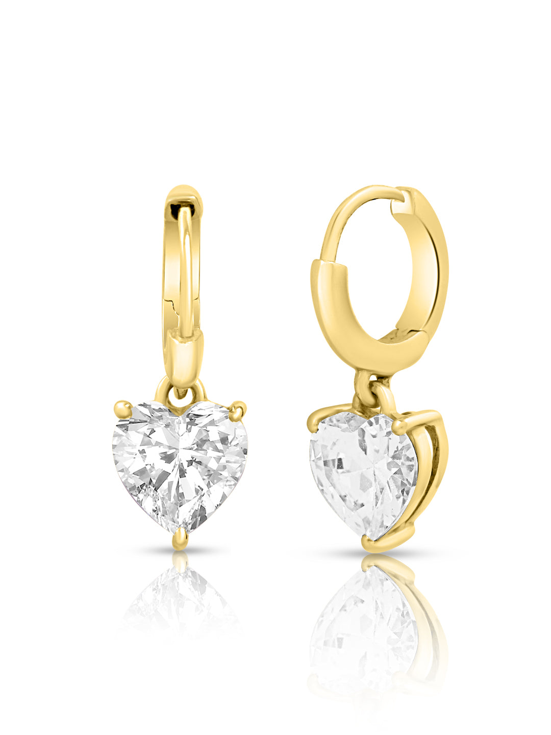 Heartfelt Radiance Gold Plated 925 Sterling Silver Earrings