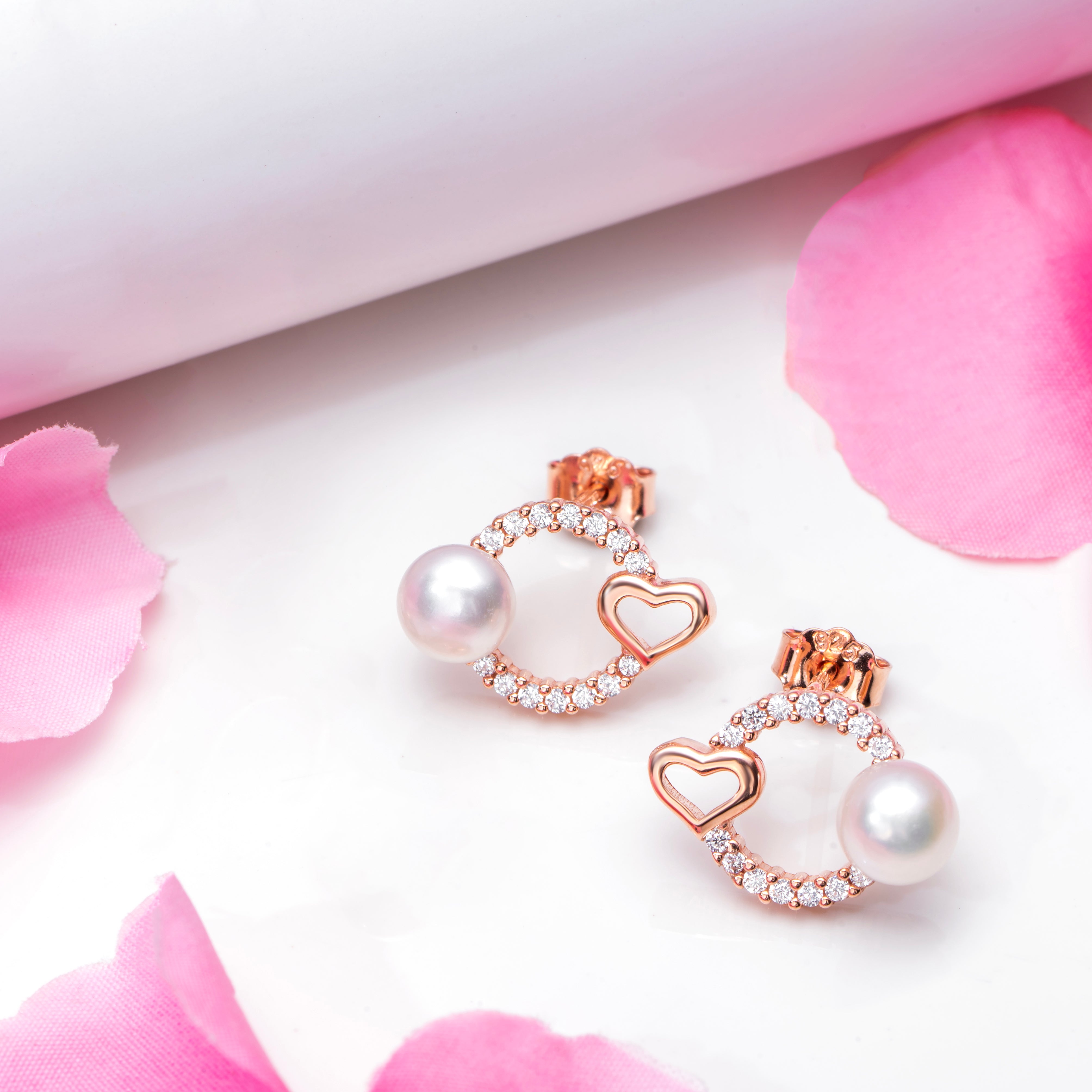 Romantic Circles Rose Gold-Plated 925 Sterling Silver Earrings