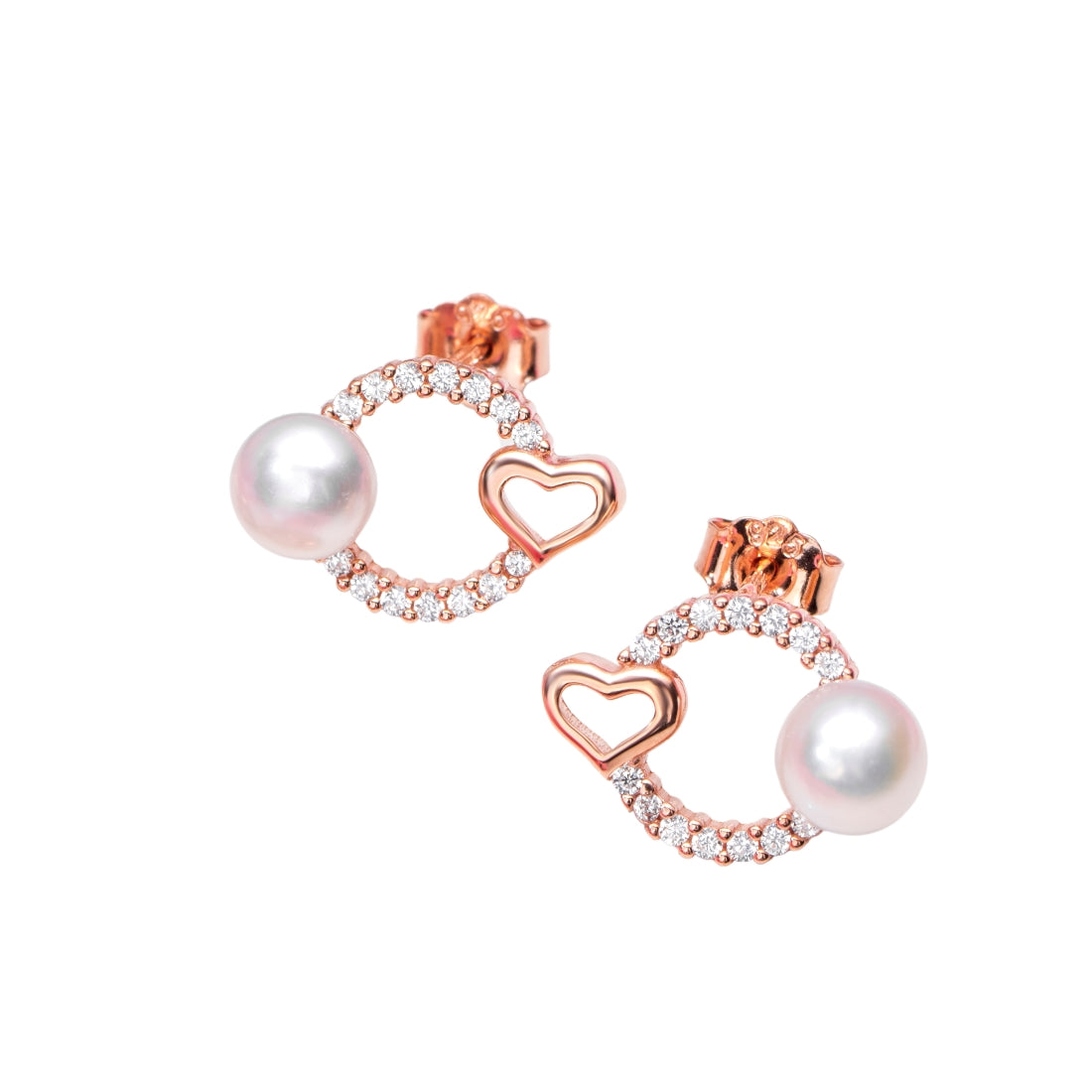 Romantic Circles Rose Gold-Plated 925 Sterling Silver Earrings