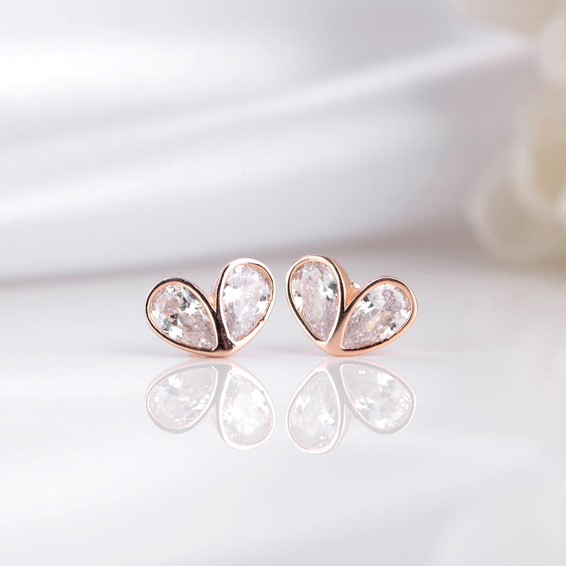 Butterfly Whispers 925 Sterling Silver Rose Gold-Plated Earrings