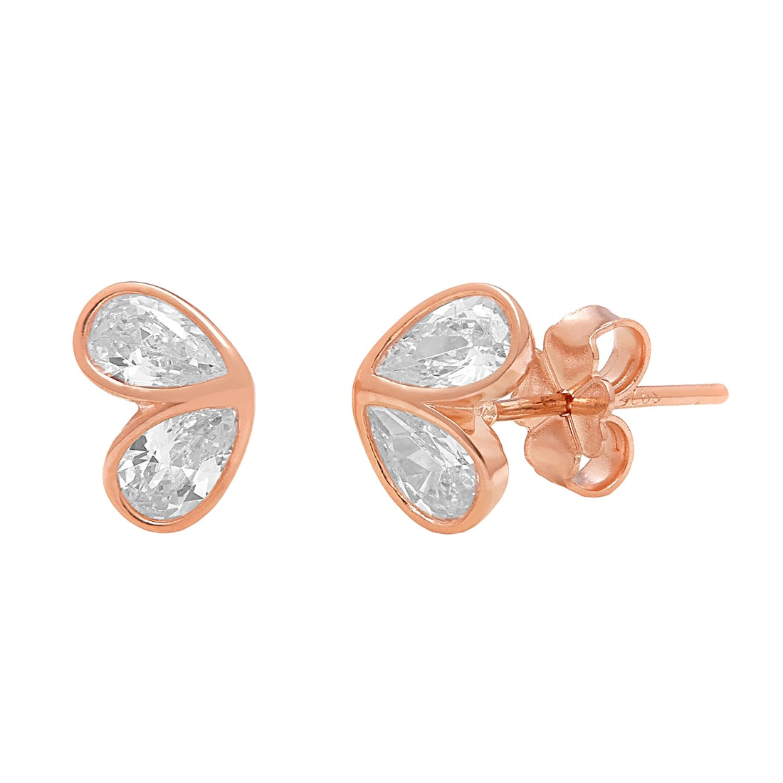 Butterfly Whispers 925 Sterling Silver Rose Gold-Plated Earrings