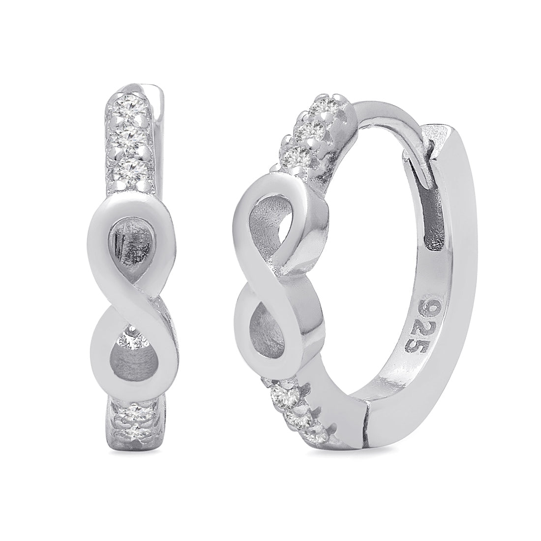 Infinite Radiance Loops Rhodium-Plated 925 Sterling Silver Hoops