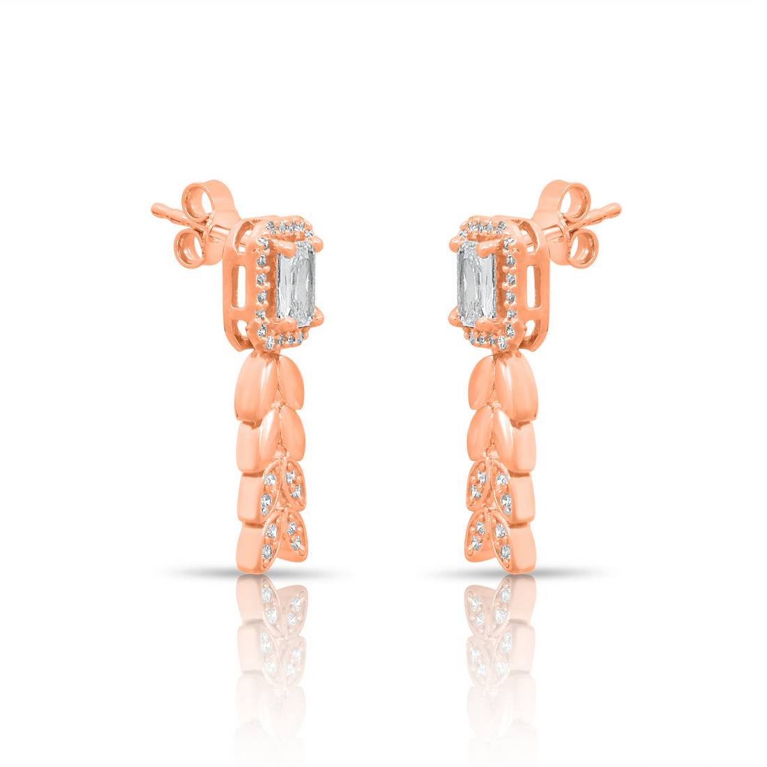 Nature's Grace Rose Gold Plated 925 Sterling Silver Earrings