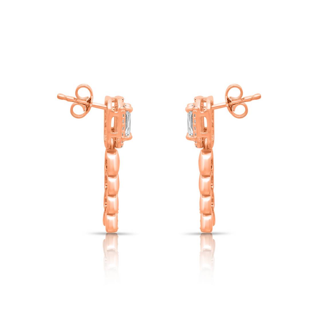 Nature's Grace Rose Gold Plated 925 Sterling Silver Earrings