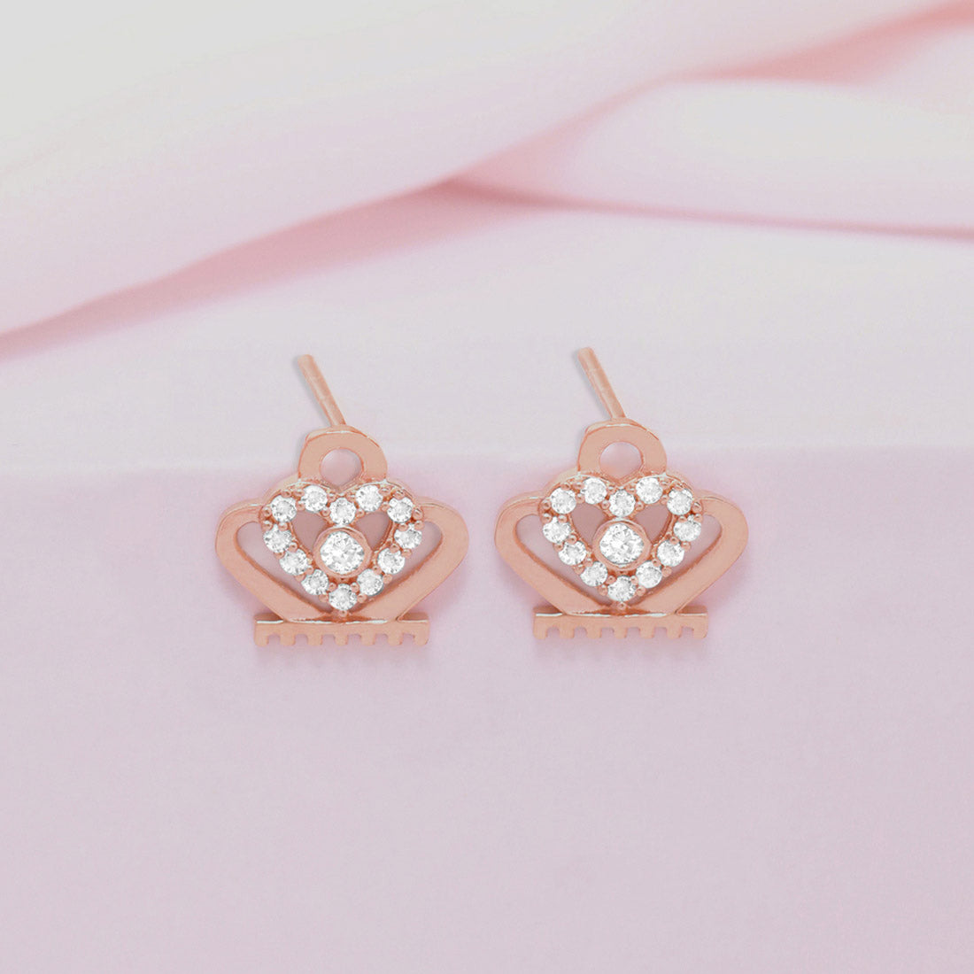 Heart Spark Rose Gold Plated 925 Sterling Silver Earrings