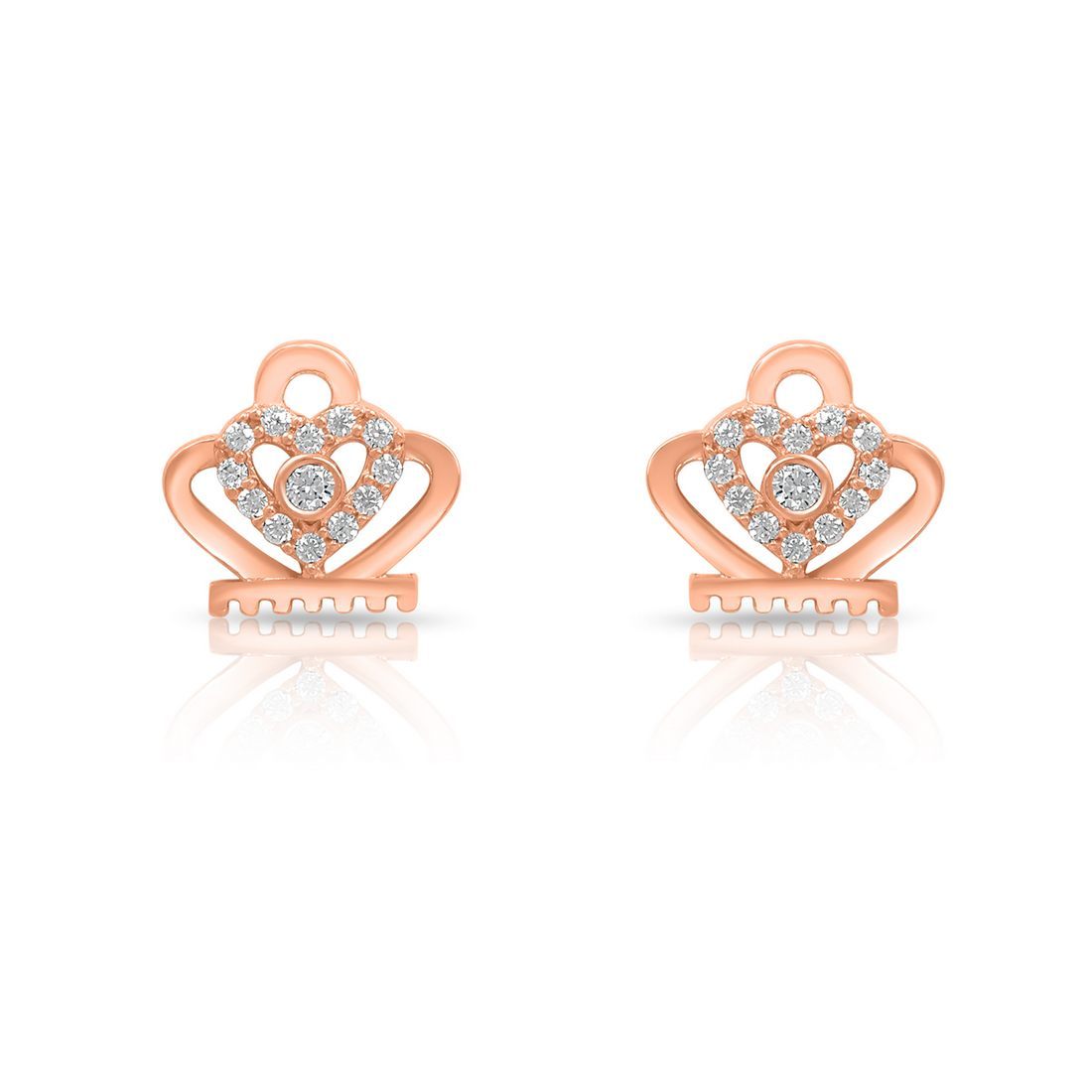 Heart Spark Rose Gold Plated 925 Sterling Silver Earrings