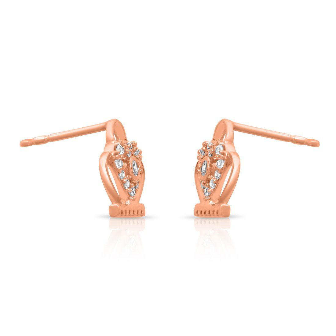 Heart Spark Rose Gold Plated 925 Sterling Silver Earrings