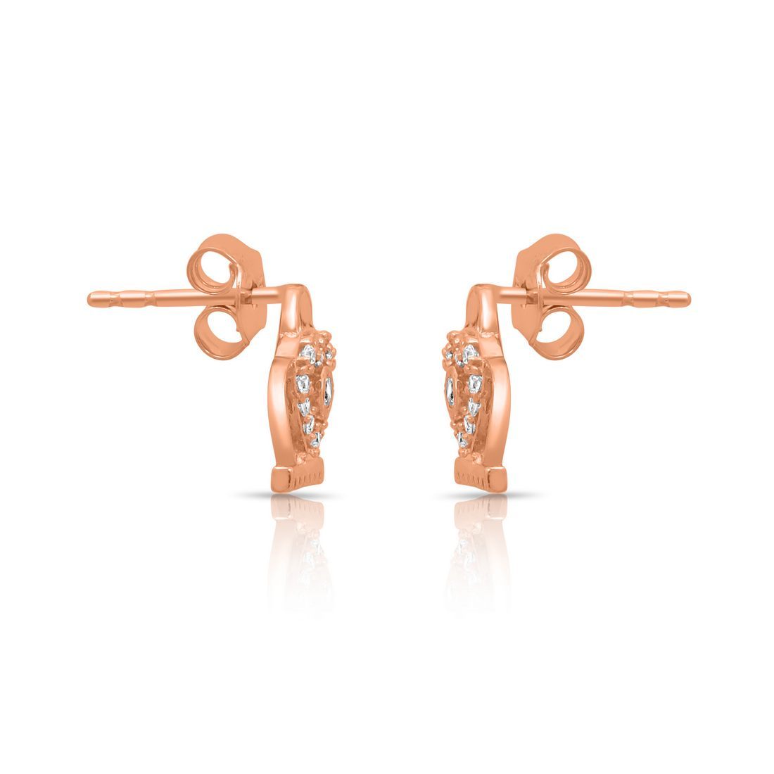 Heart Spark Rose Gold Plated 925 Sterling Silver Earrings