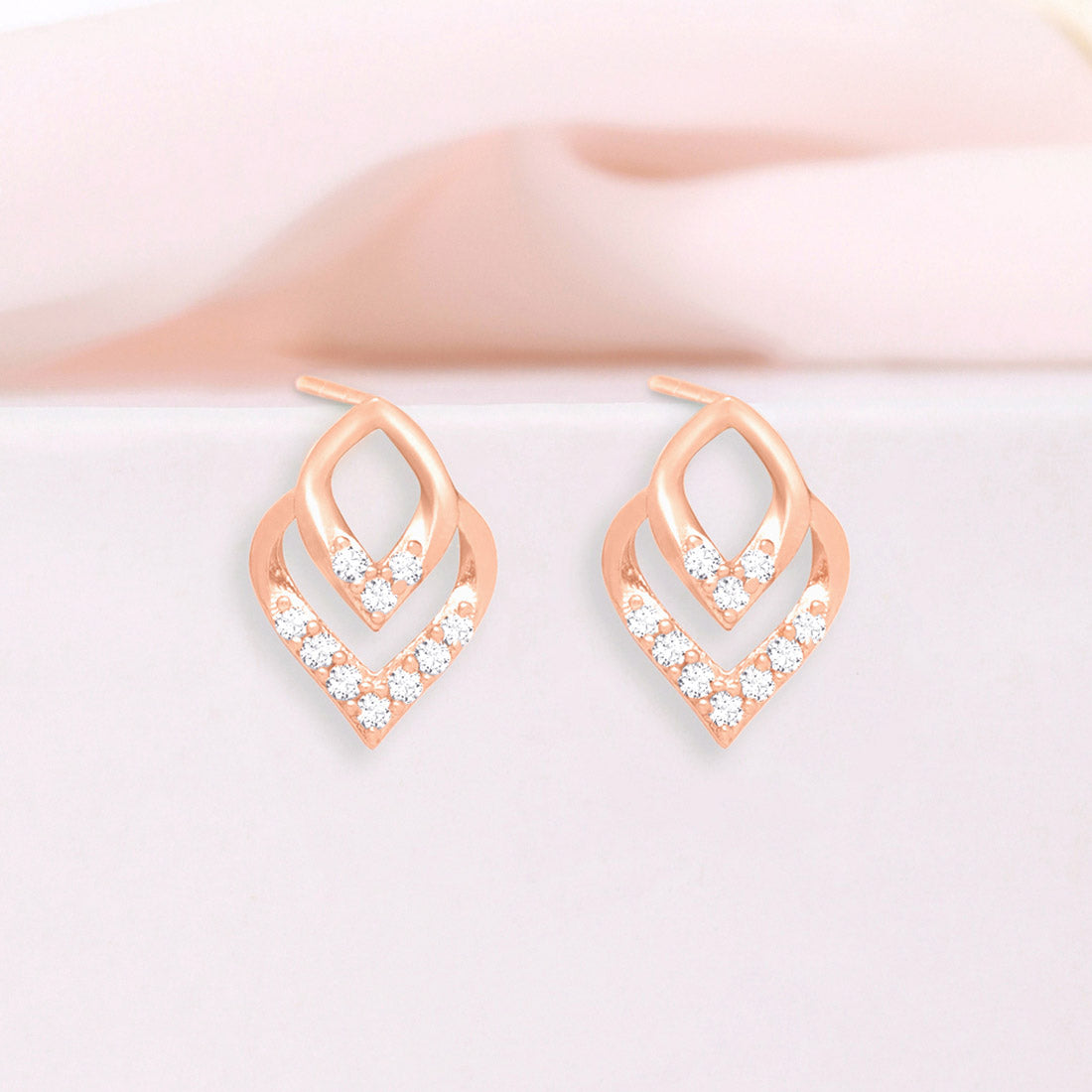 Graceful Shapes Rose Gold Plated 925 Sterling Silver Earrings