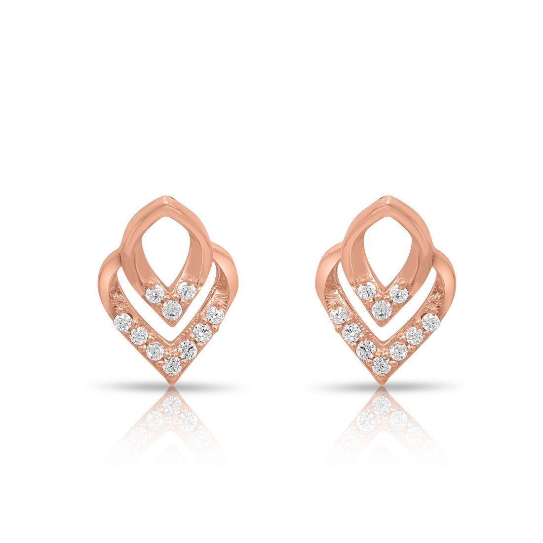 Graceful Shapes Rose Gold Plated 925 Sterling Silver Earrings