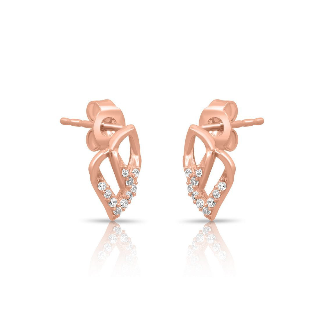 Graceful Shapes Rose Gold Plated 925 Sterling Silver Earrings