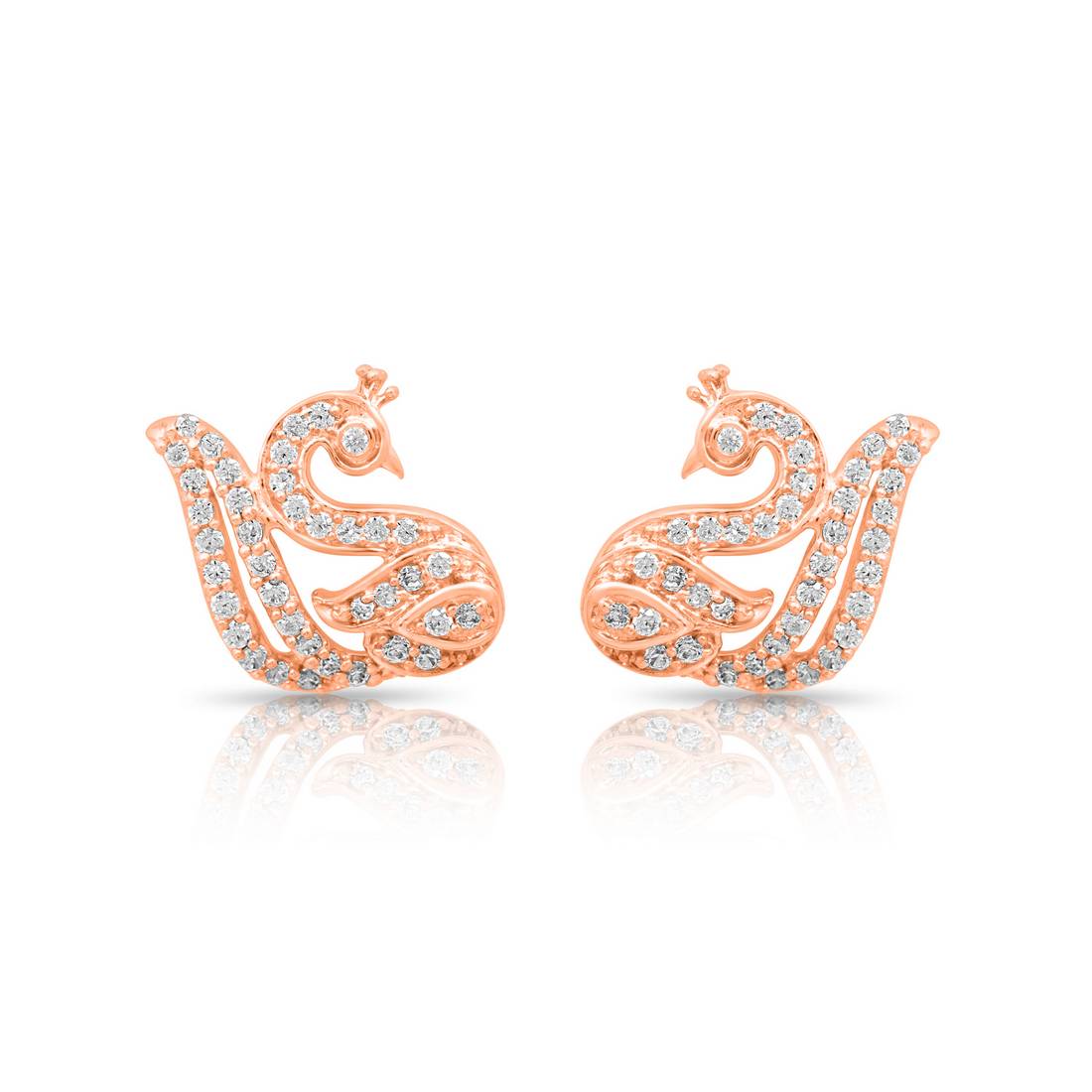 Swan Grace Rose Gold Plated 925 Sterling Silver Earrings