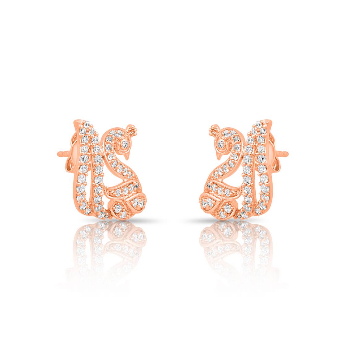 Swan Grace Rose Gold Plated 925 Sterling Silver Earrings