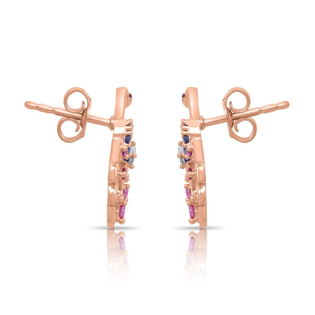 Luxe Peacock Rose Gold Plated 925 Sterling Silver Earrings