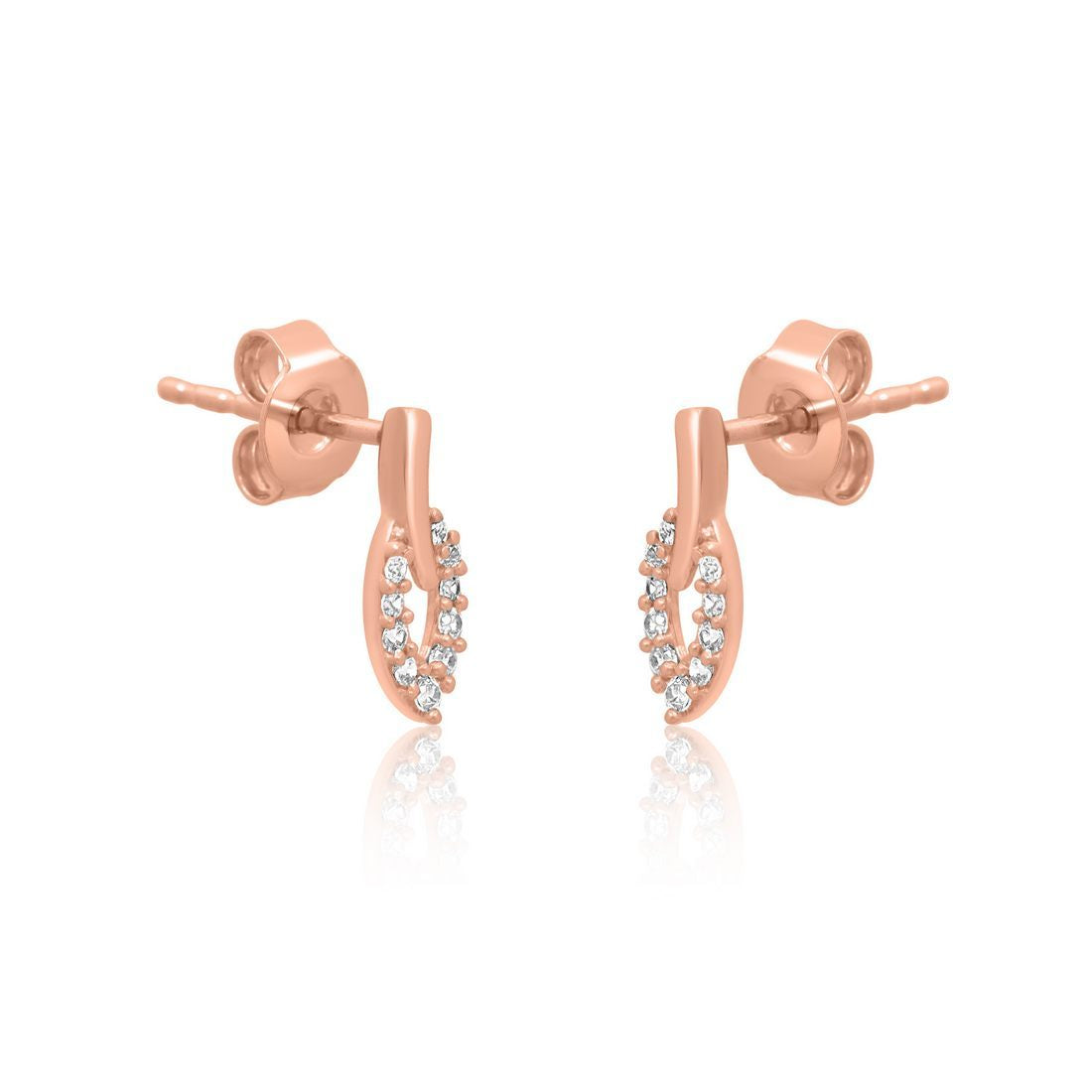 Leaf Rose Gold Plated 925 Sterling Silver Earrings