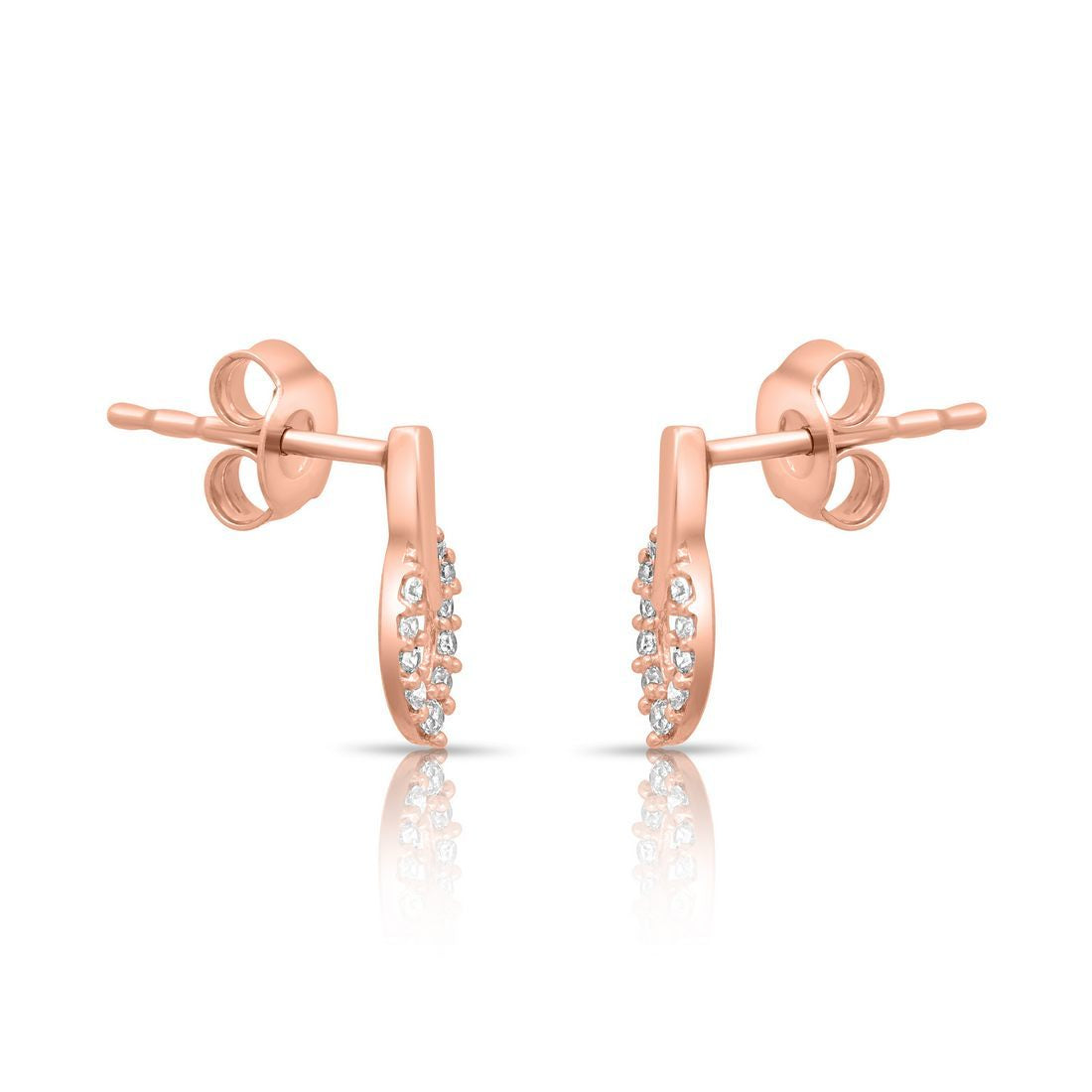 Leaf Rose Gold Plated 925 Sterling Silver Earrings