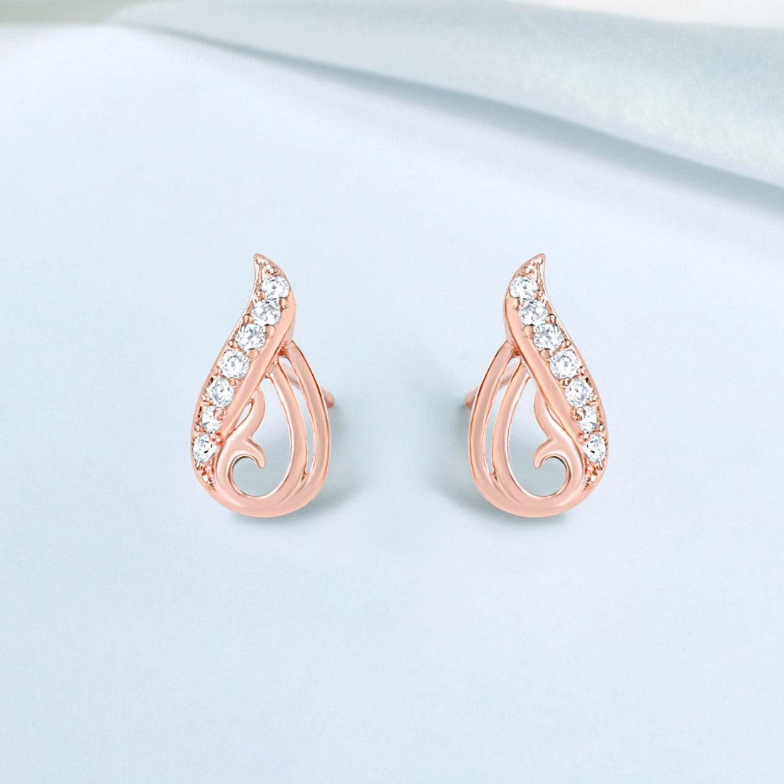 Rare Beauty Rose Gold Plated 925 Sterling Silver Earrings