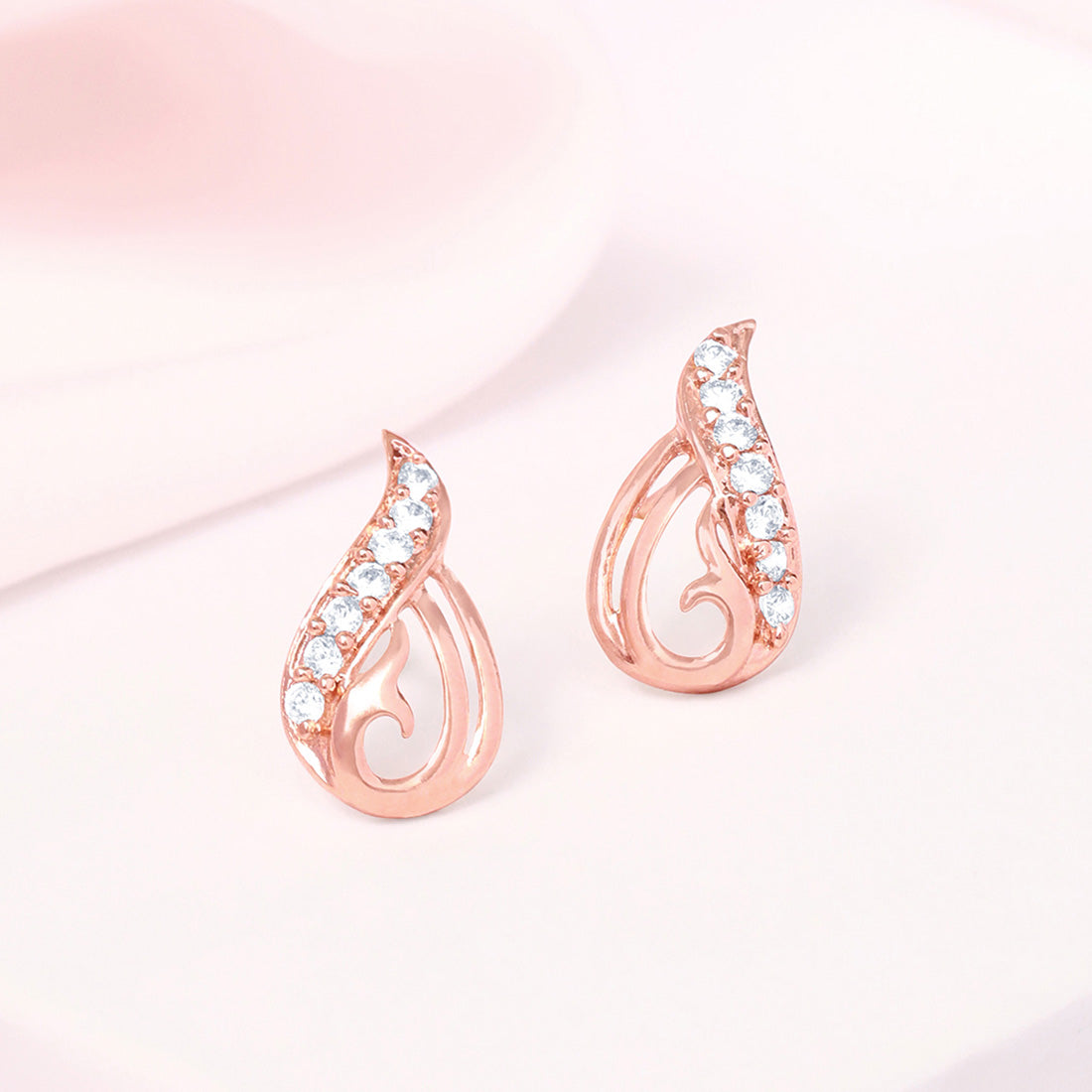 Rare Beauty Rose Gold Plated 925 Sterling Silver Earrings