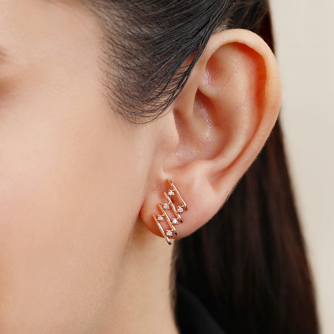 Lavish Rose Gold Plated 925 Sterling Silver Earrings