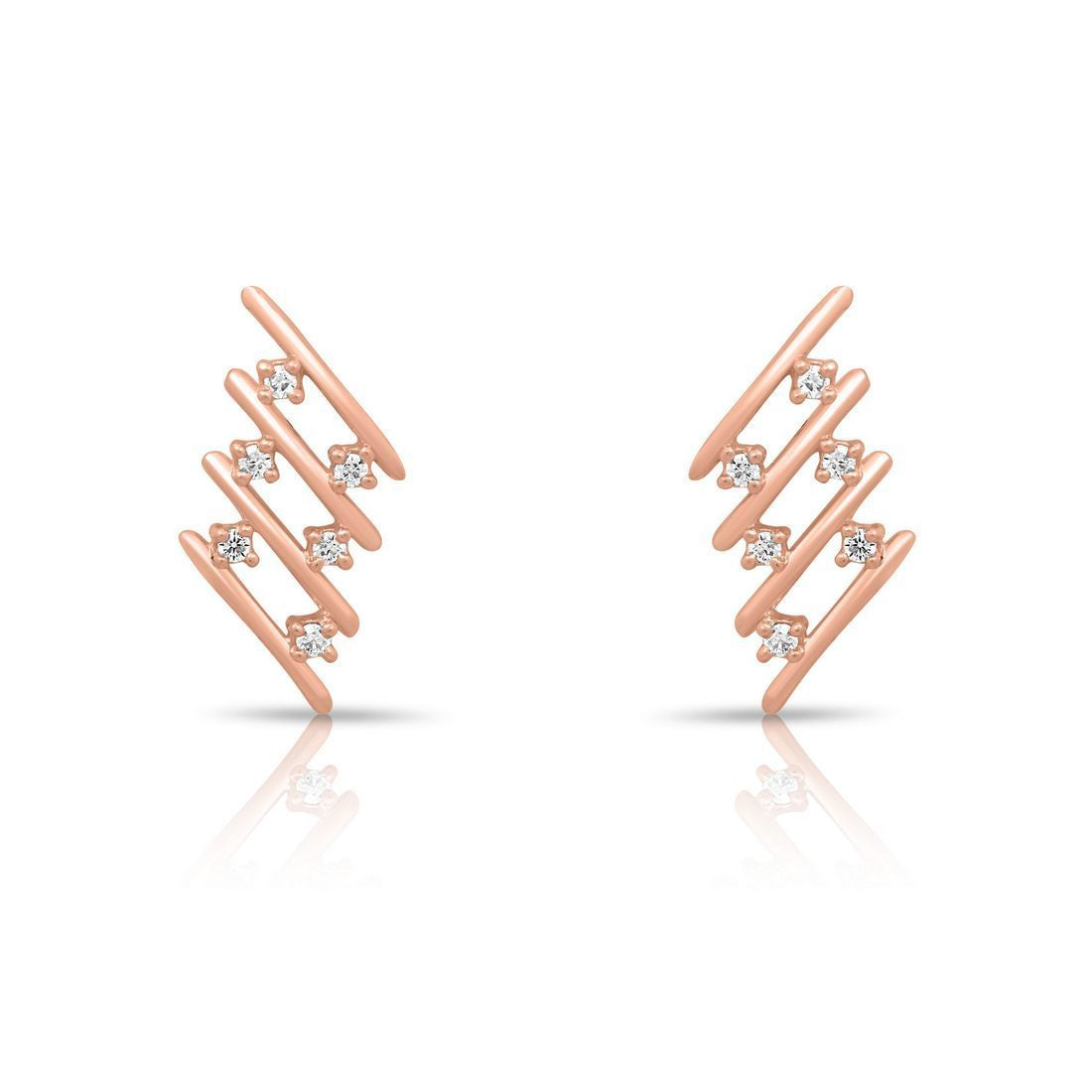 Lavish Rose Gold Plated 925 Sterling Silver Earrings