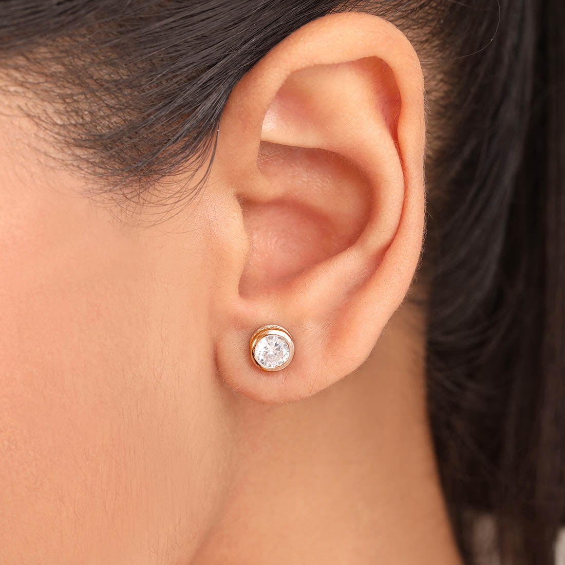 Timeless Rose Gold Plated 925 Sterling Silver Stud Earrings