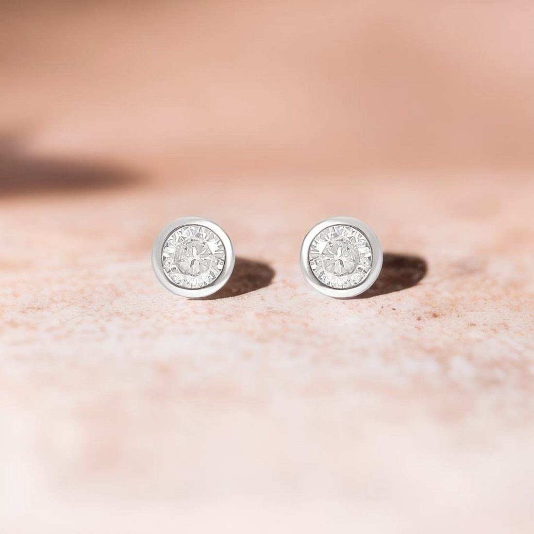 Timeless Rhodium Plated 925 Sterling Silver Stud Earrings