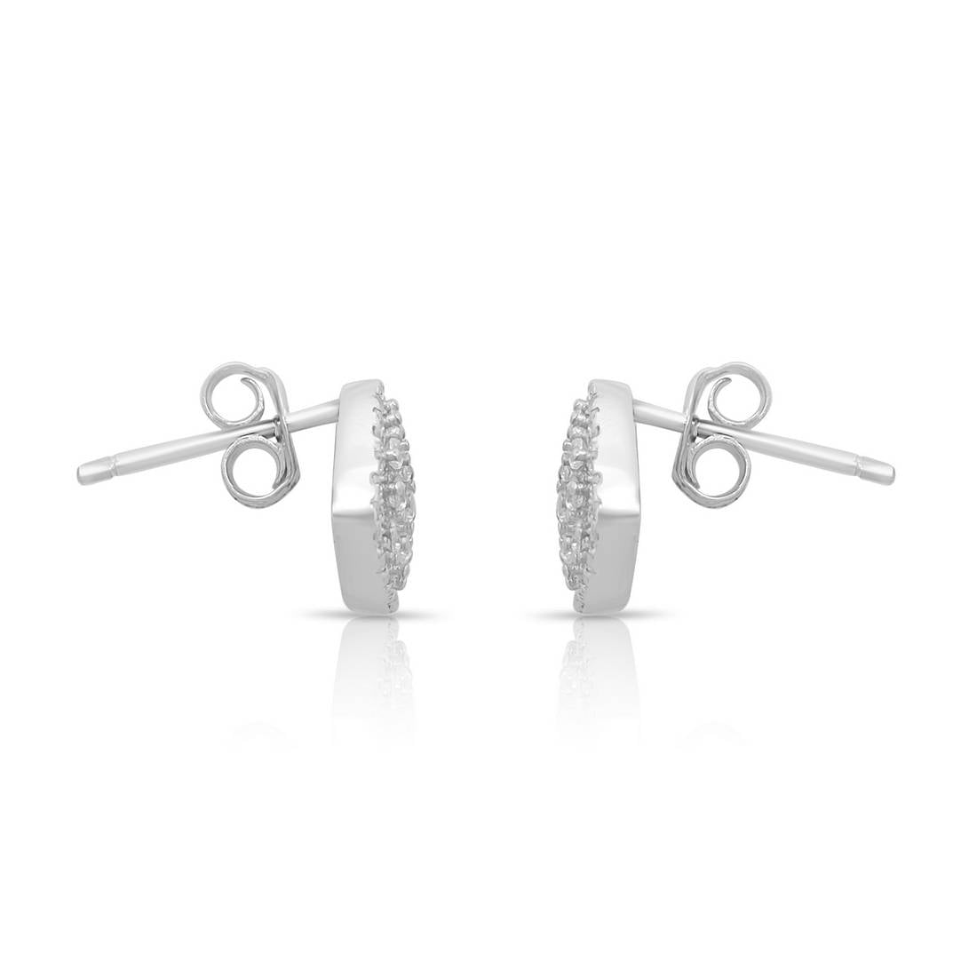 Triangular Bliss Rhodium Plated 925 Sterling Silver Stud Earrings