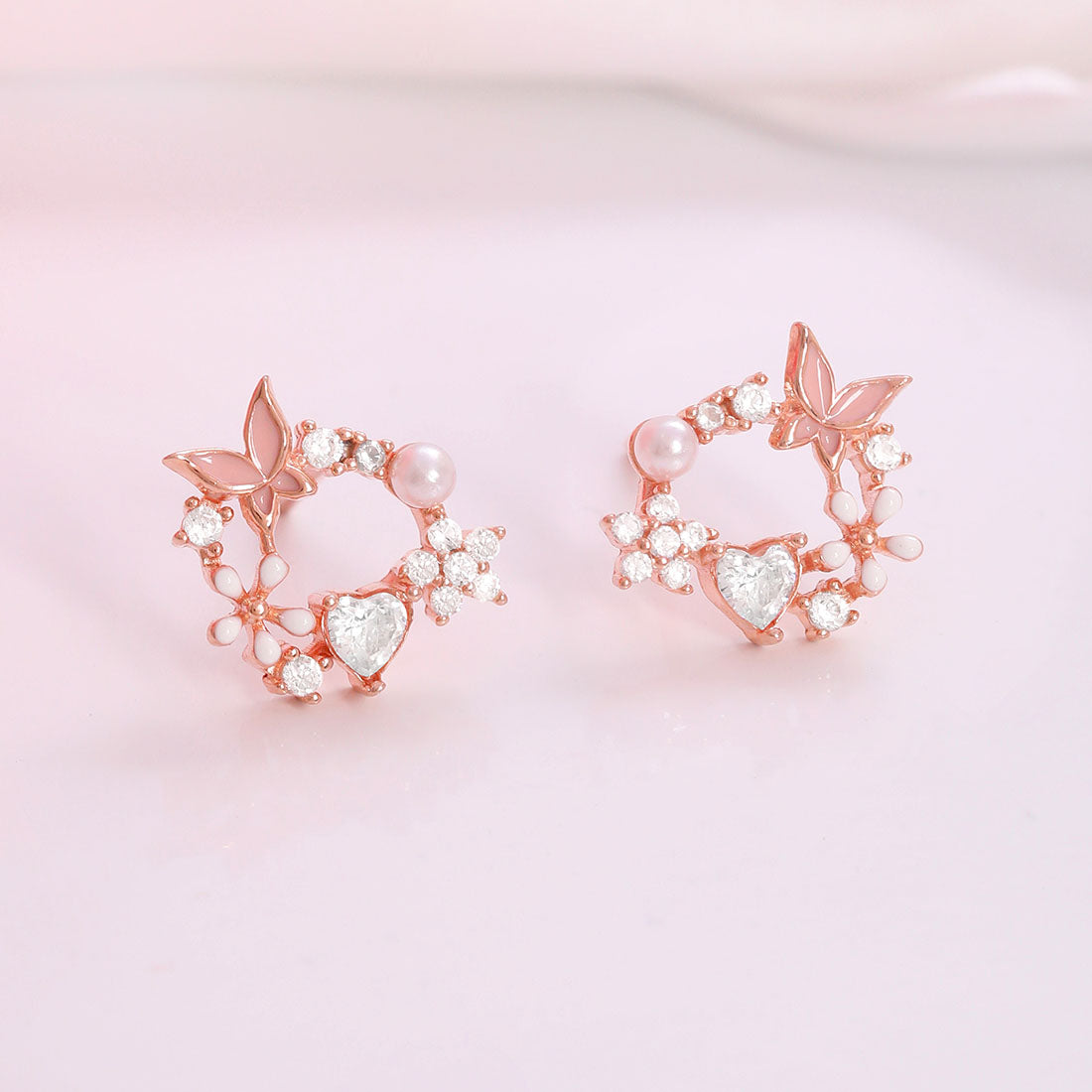 Dreamy Butterfly Rose Gold Plated 925 Sterling Silver Earrings