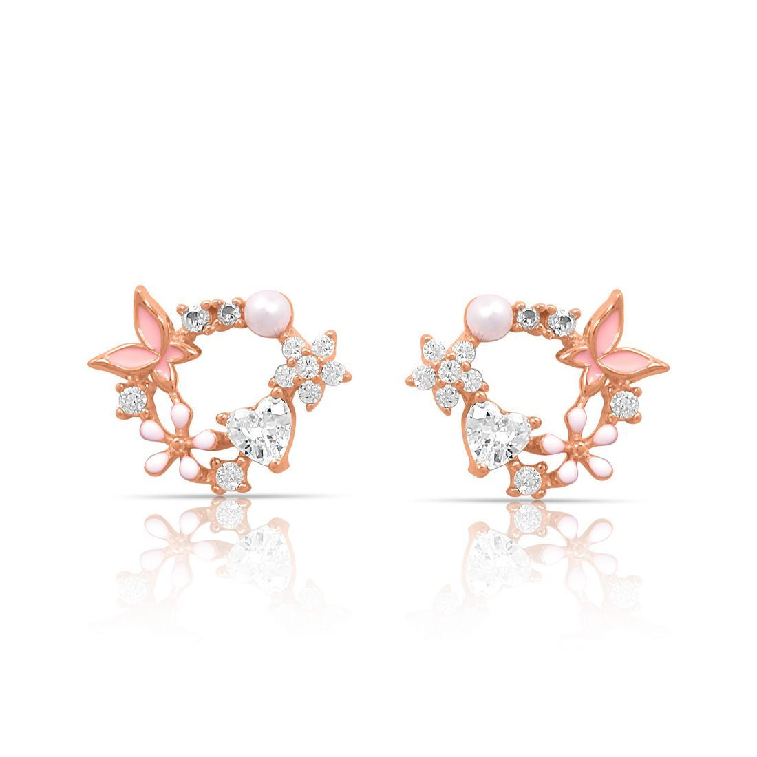 Dreamy Butterfly Rose Gold Plated 925 Sterling Silver Earrings