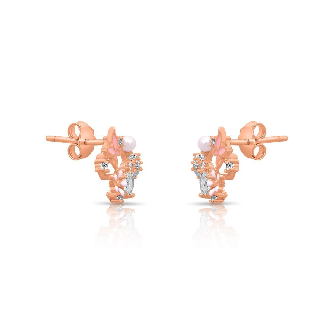 Dreamy Butterfly Rose Gold Plated 925 Sterling Silver Earrings