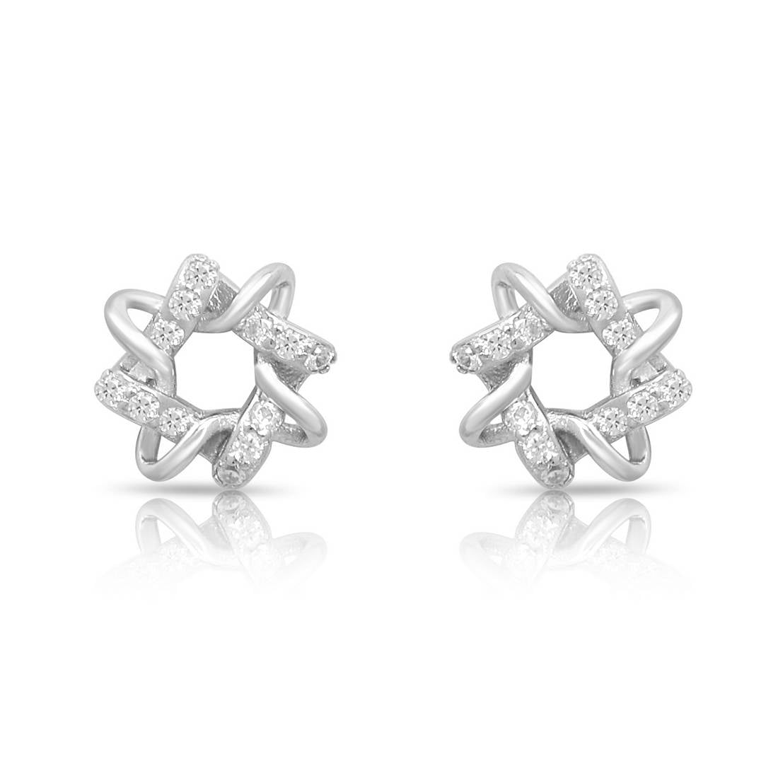 Twisted Charm Rhodium Plated 925 Sterling Silver Earrings