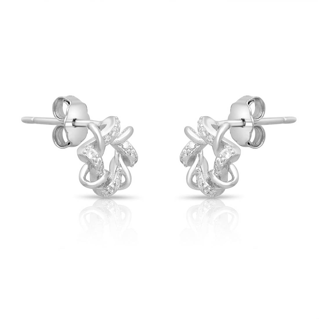 Twisted Charm Rhodium Plated 925 Sterling Silver Earrings