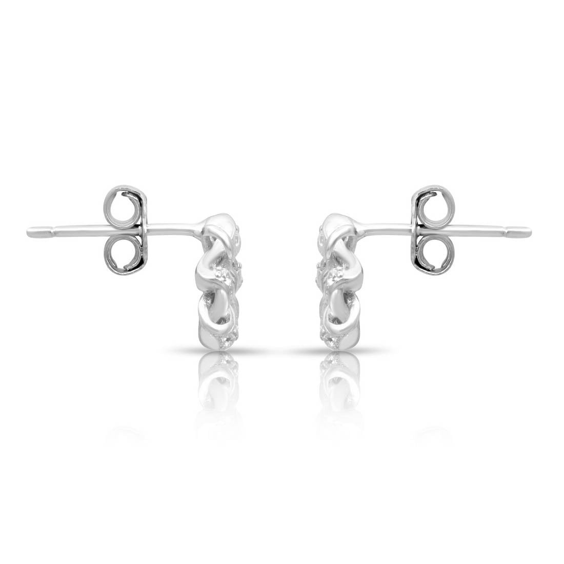 Twisted Charm Rhodium Plated 925 Sterling Silver Earrings