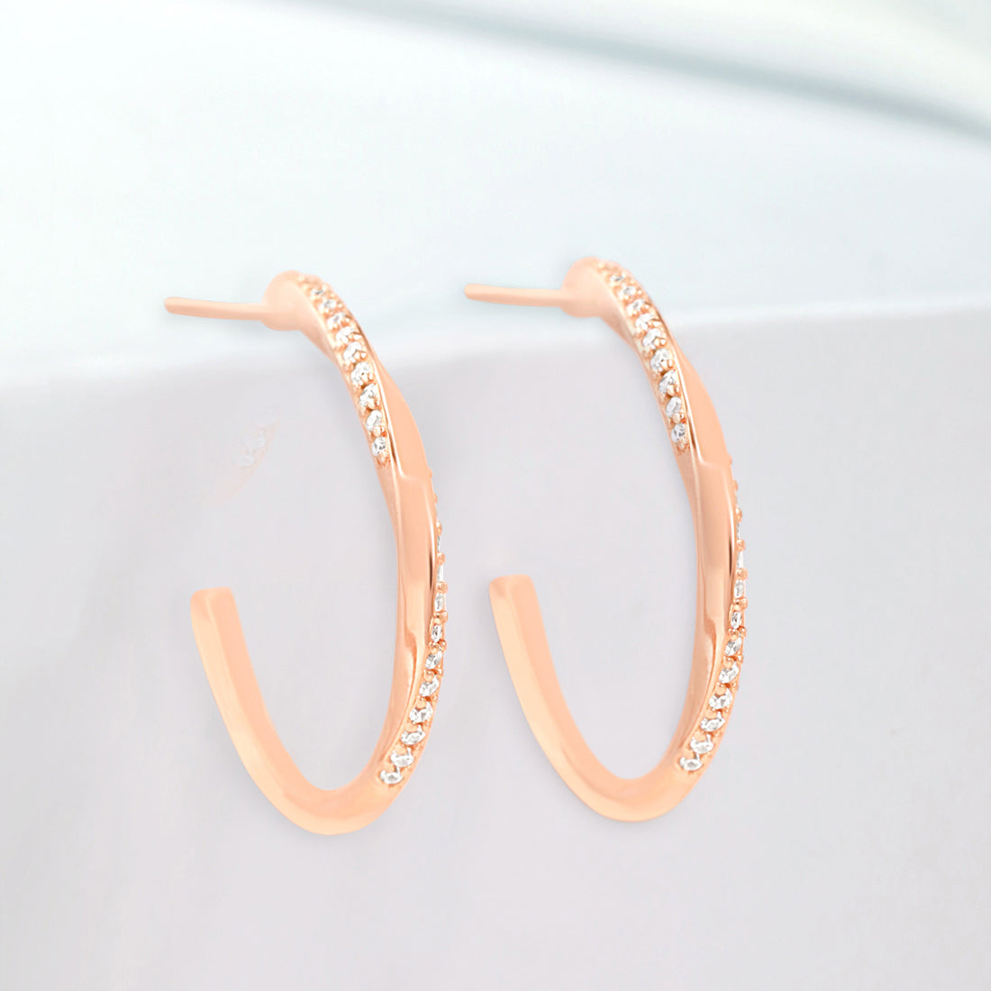 Classic Hoops Rose Gold Plated 925 Sterling Silver Earrings