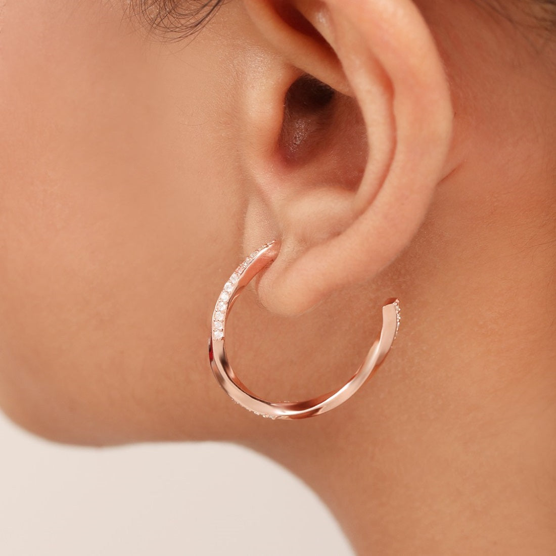 Classic Hoops Rose Gold Plated 925 Sterling Silver Earrings