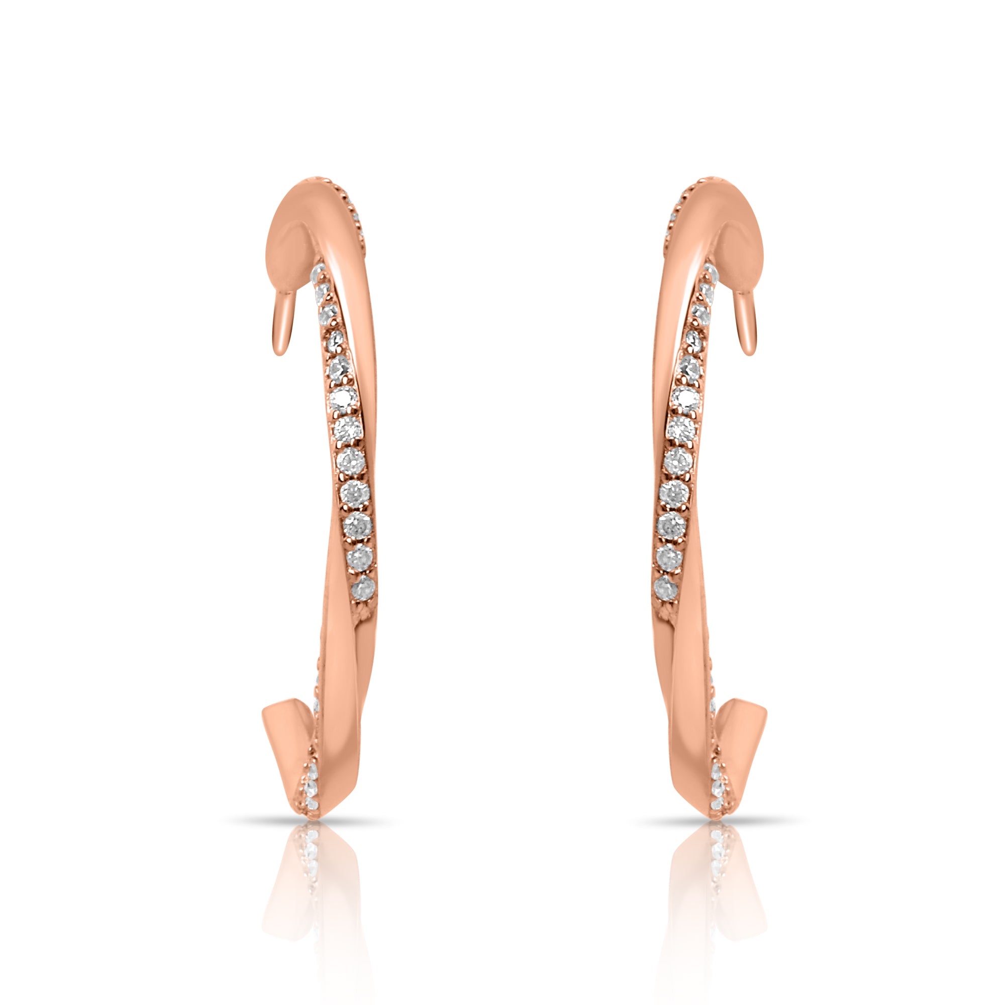 Classic Hoops Rose Gold Plated 925 Sterling Silver Earrings