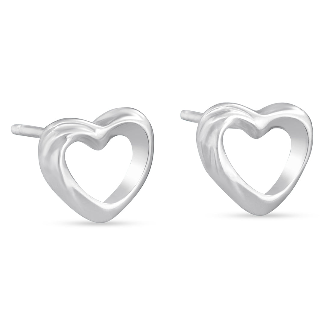 Heart Gleam Rhodium Plated 925 Sterling Silver Earrings